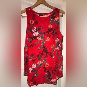 Torrid Red Floral Print Top